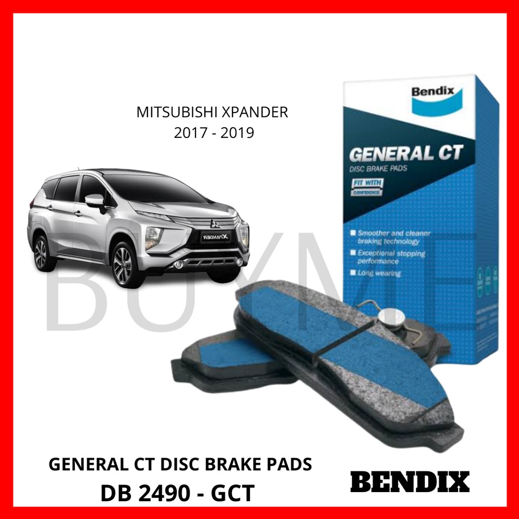 Bendix Brake Pad Front for Mitsubishi XPANDER 20172019 (DB2490 GCT) Shopee Philippines