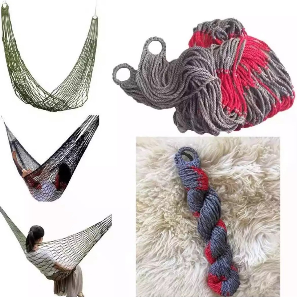 Portable Outdoor Cotton Hammock Single Double Swing Hemp Duyan Rope ...