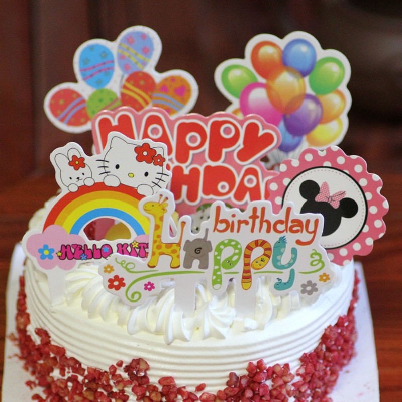 Cute Princess Crown Mickey Minnie Mouse Animal Happy Birthday Cake ...