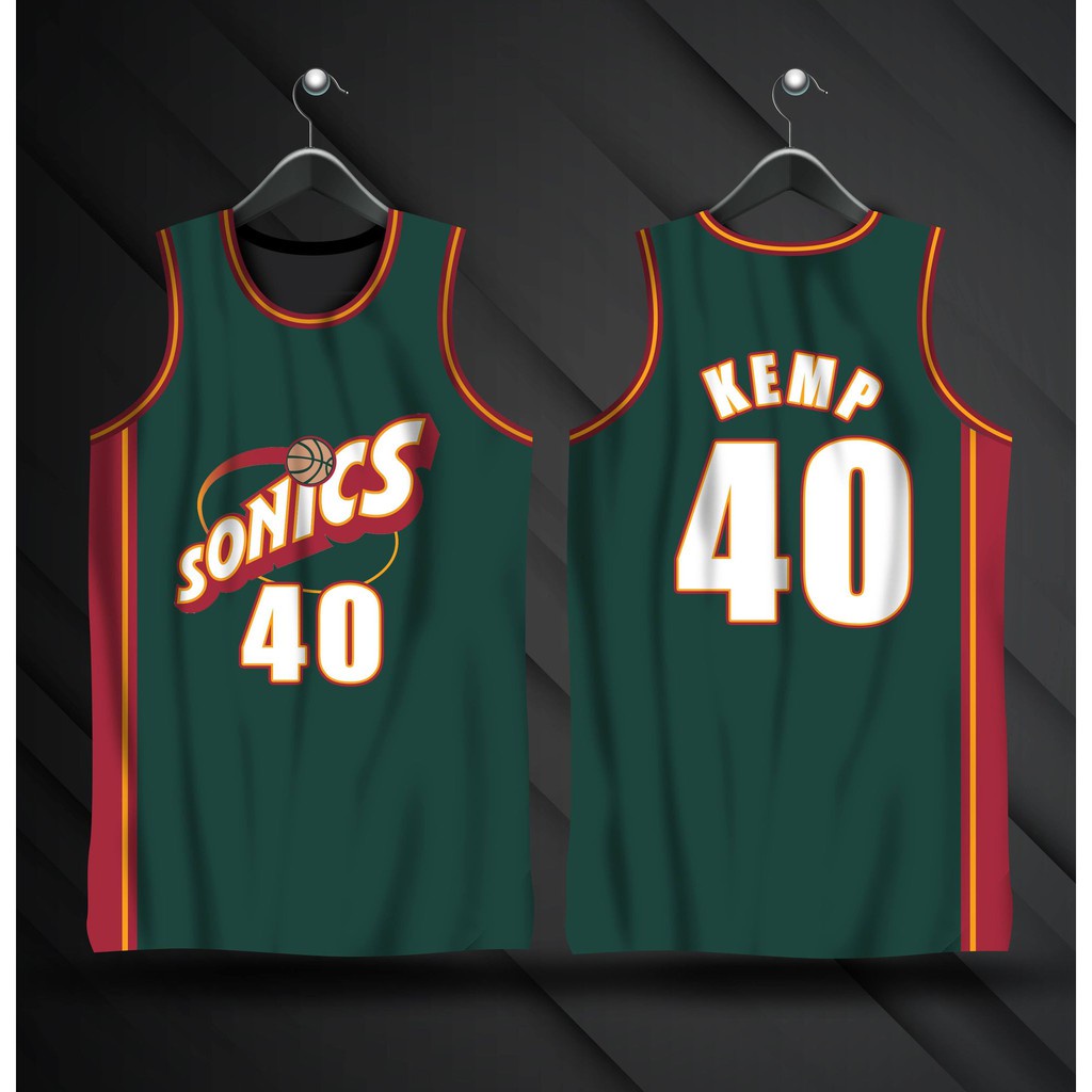 SUPERSONICS SHAWN KEMP 40 JERSEY PAYTON 20 SONICS FULL