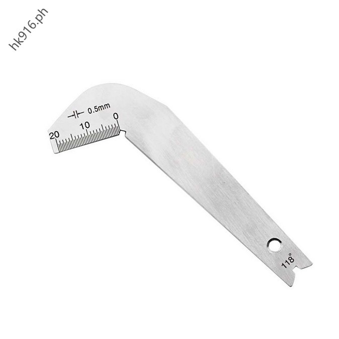 Drill Bit Sharpening Angle Gauge 118 Degree Scale Gage Stainless Steel