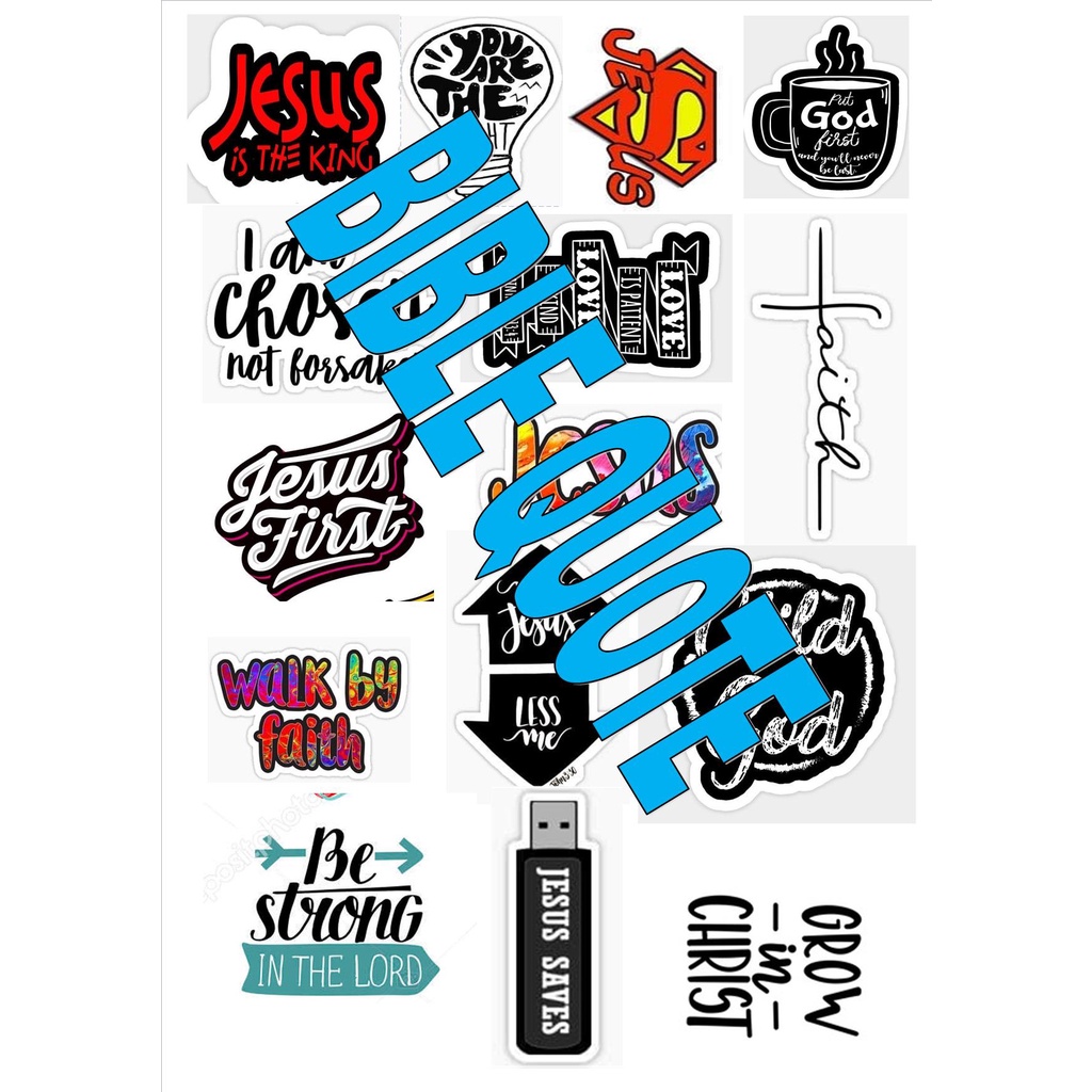 12 pcs Bible Verse Sticker Non Scratch Waterproof vinyl glossy | Shopee ...