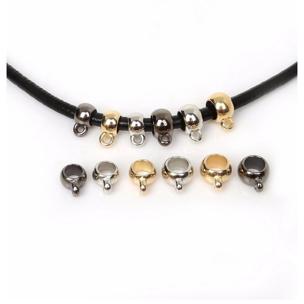 50pcs CCB Pendant Clip Clasp Bail Beads Loose Spacer Beads For Jewelry