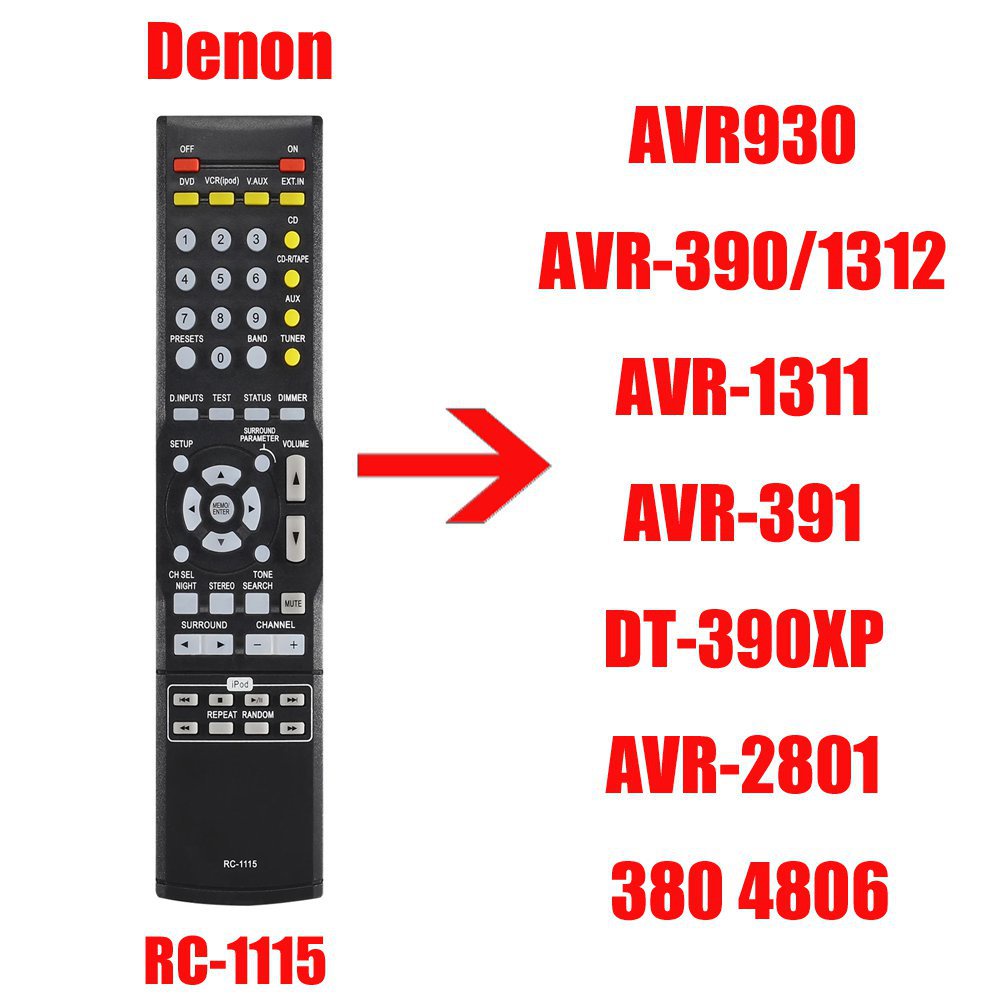 RC-1115 For Denon Remote Control AV System AVR930 AVR-390/1312 AVR-1311 ...