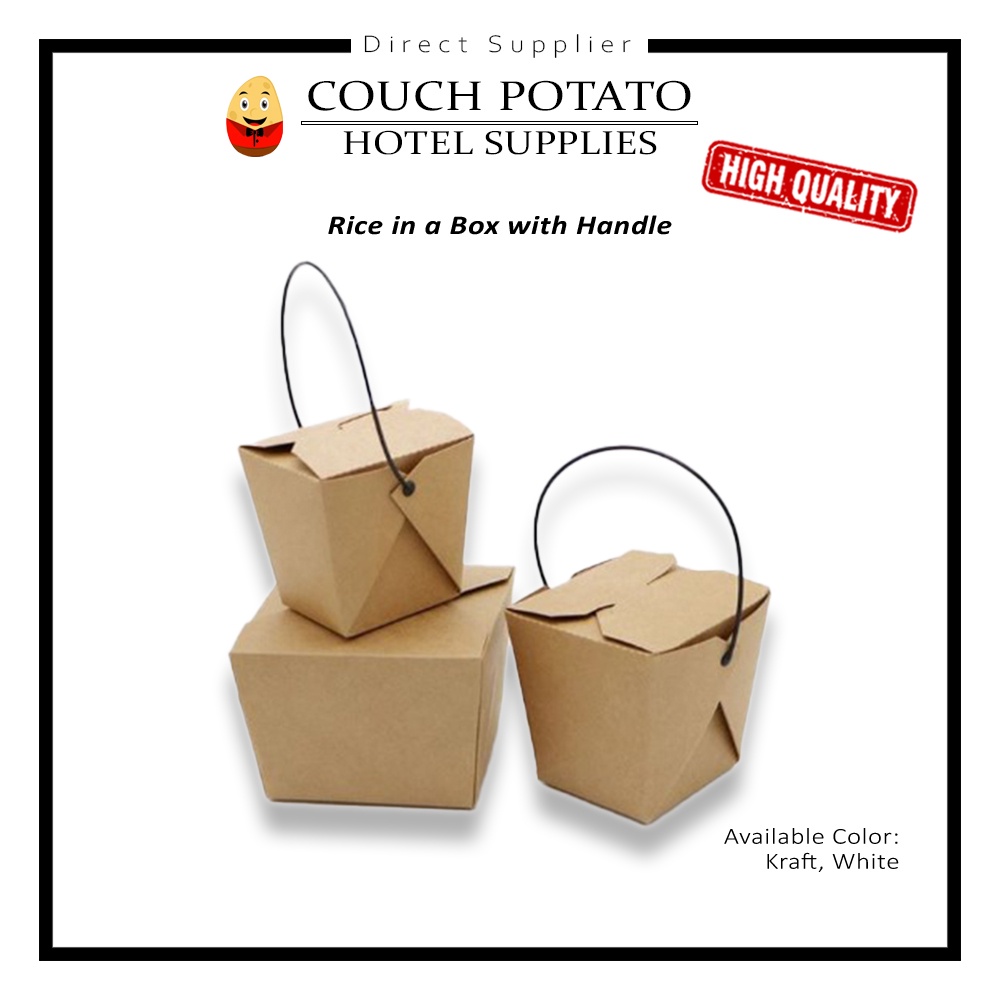10pcs Rice in a Box with Handle / Chinese Takeout box handle Noodles