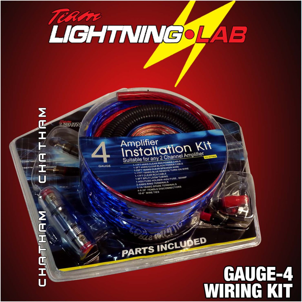 Lightning Lab Gauge 4 Wiring Kit ( Amplifier Installation Kit