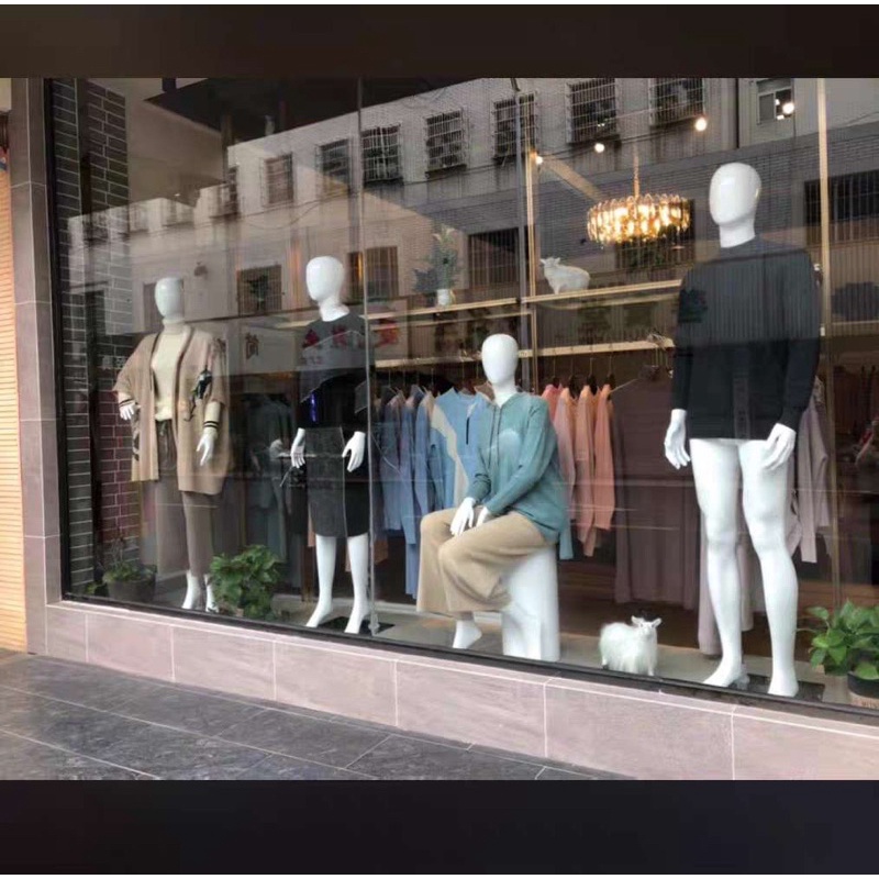 Bright white men and women full body models clothing display models ...