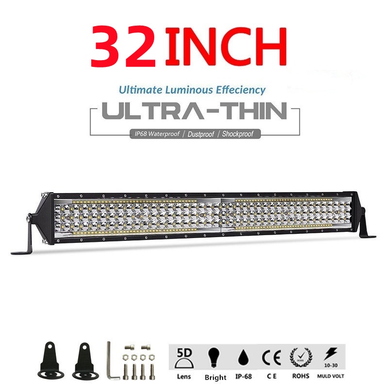 FiveROW 22" 32" 42" 52"inch Curved Led Light Bar Work Light 7D led bar