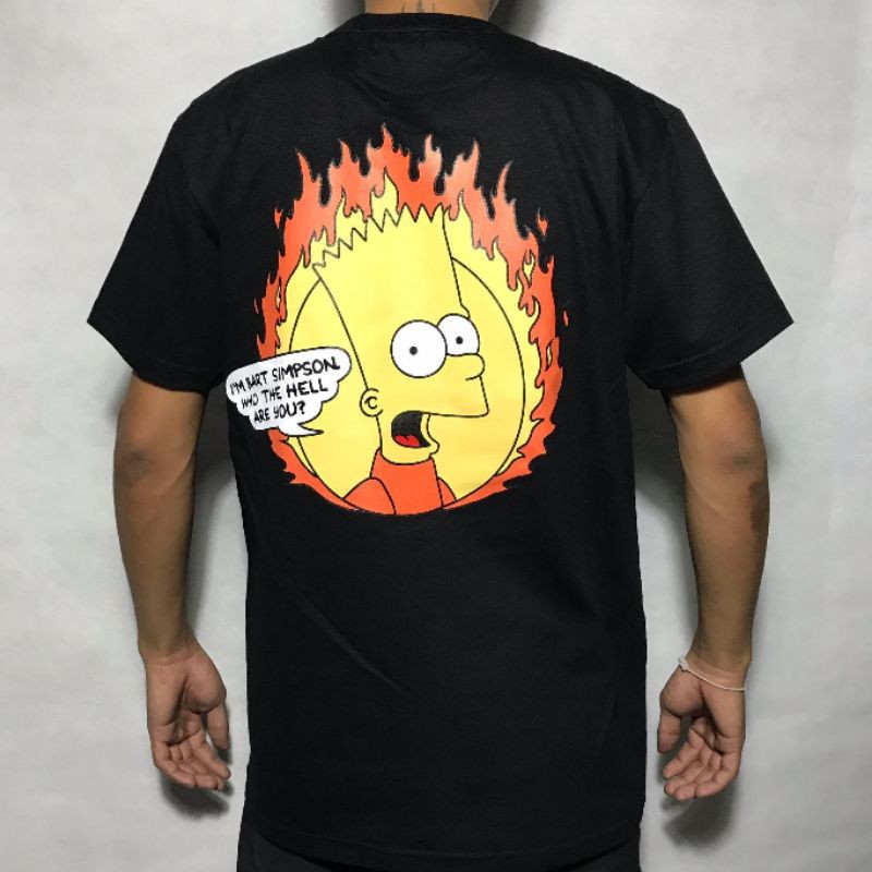 off white t shirt bart simpson
