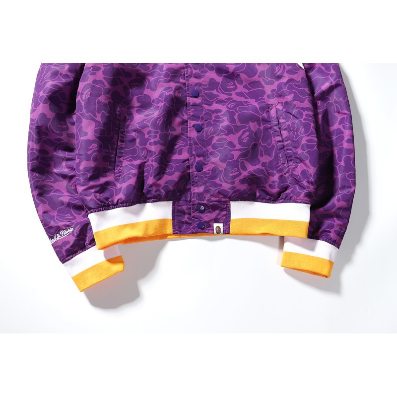 ✺☋Godteng WGM Join NBA Lakers Jacket Bape color block Coats Streetwear  oversize for 100kg
