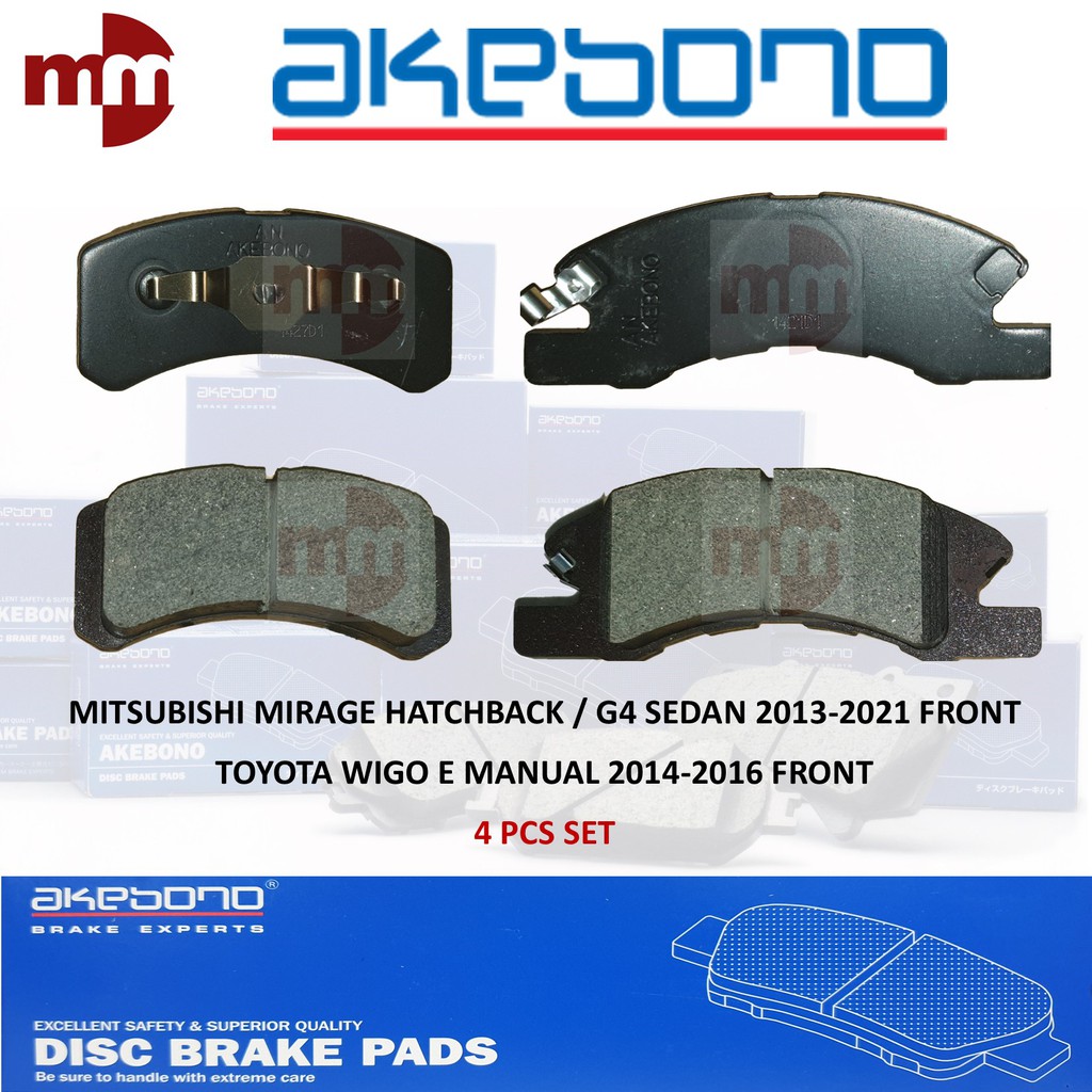 AKEBONO BRAKE PADS for MITSUBISHI MIRAGE HATCHBACK / G4 20132021