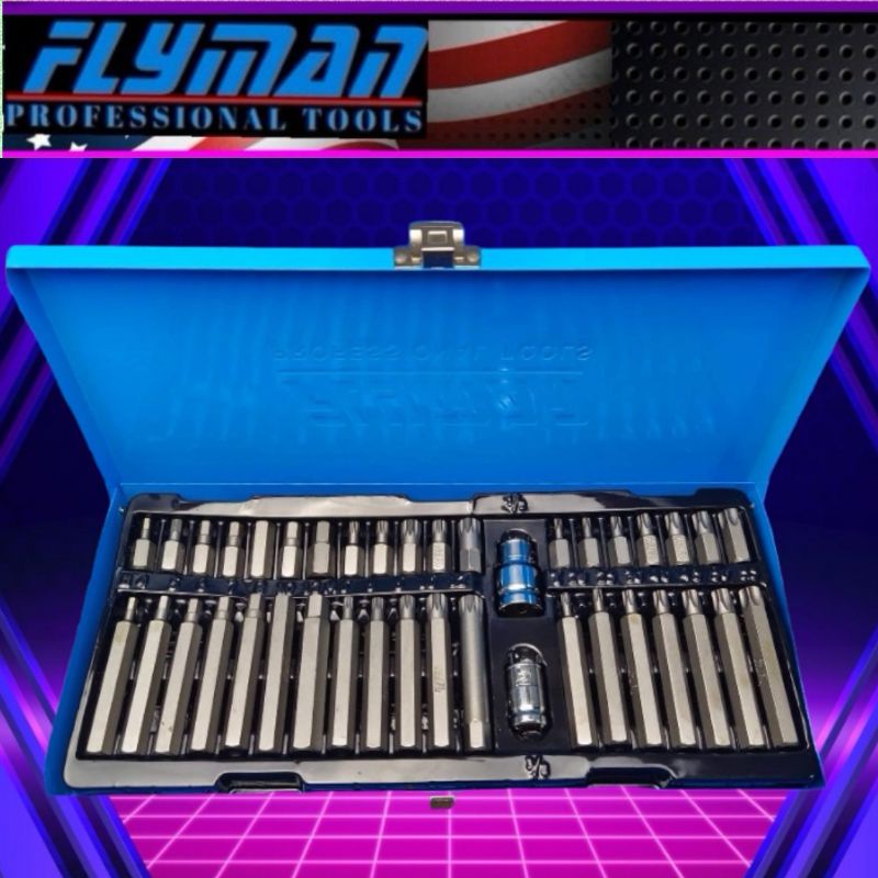 Flyman original 40pcs Allen bits set 1/2 drive and 3/8 drive heavy duty ...
