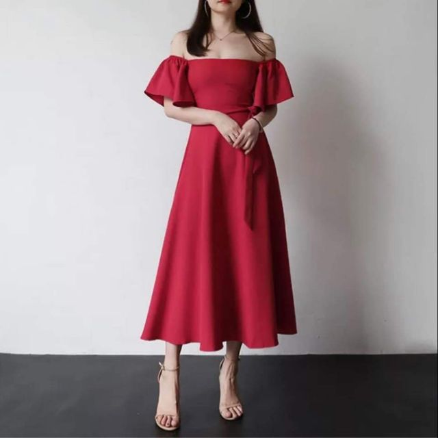 Plain off hotsell shoulder dress