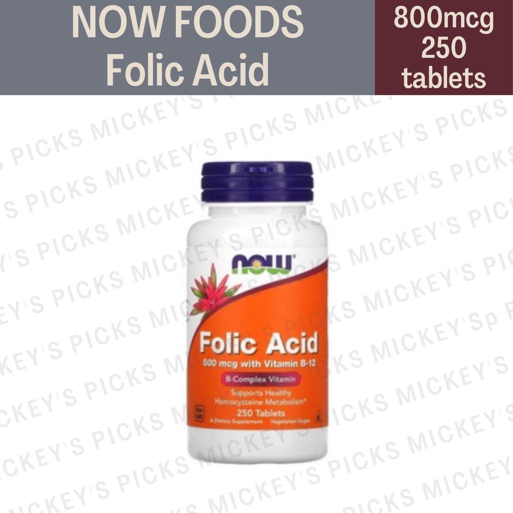 Now Foods Folic Acid Mcg With Vitamin B Tablets Shopee