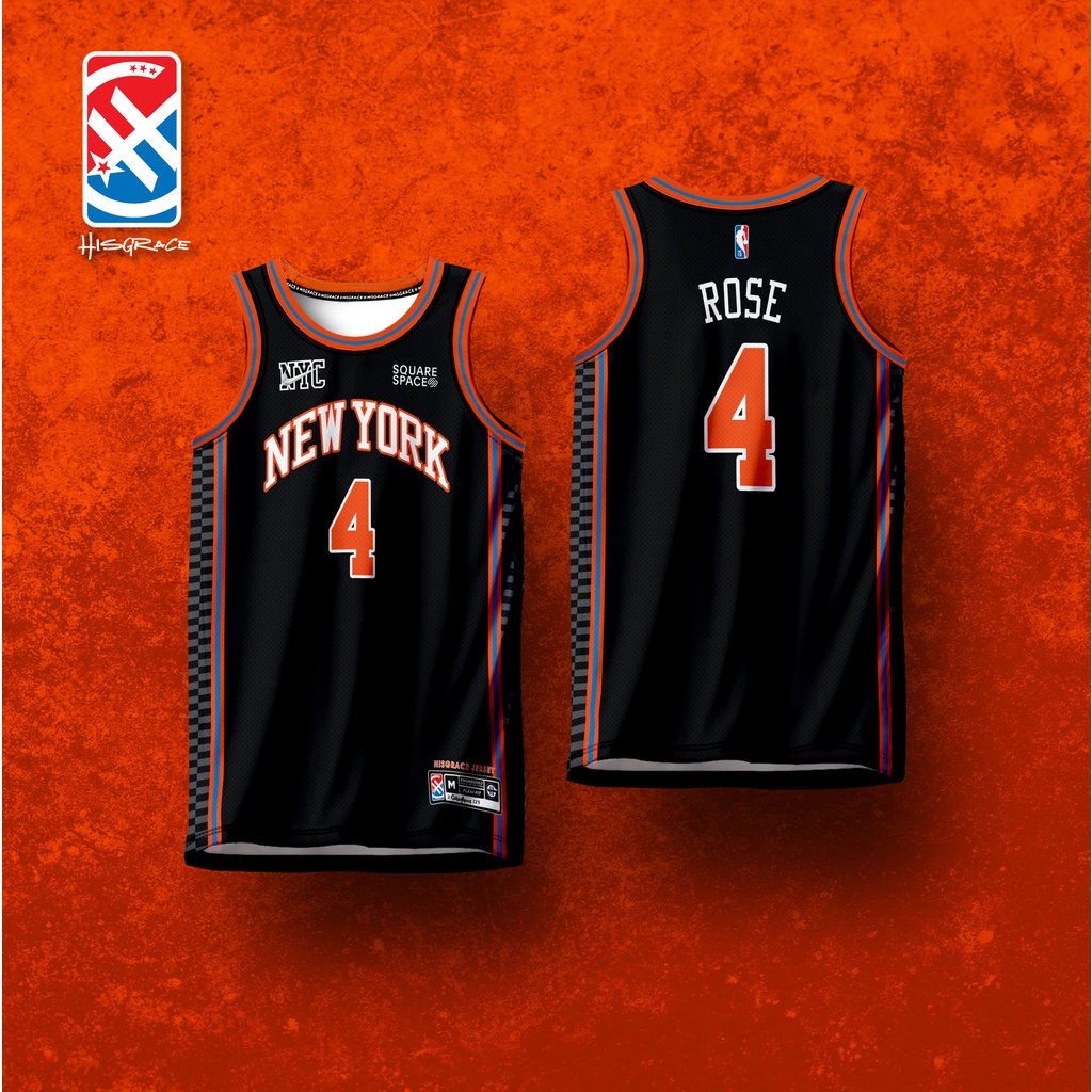 New York Knicks ROSE #4 Striped NBA Jersey - Kitsociety