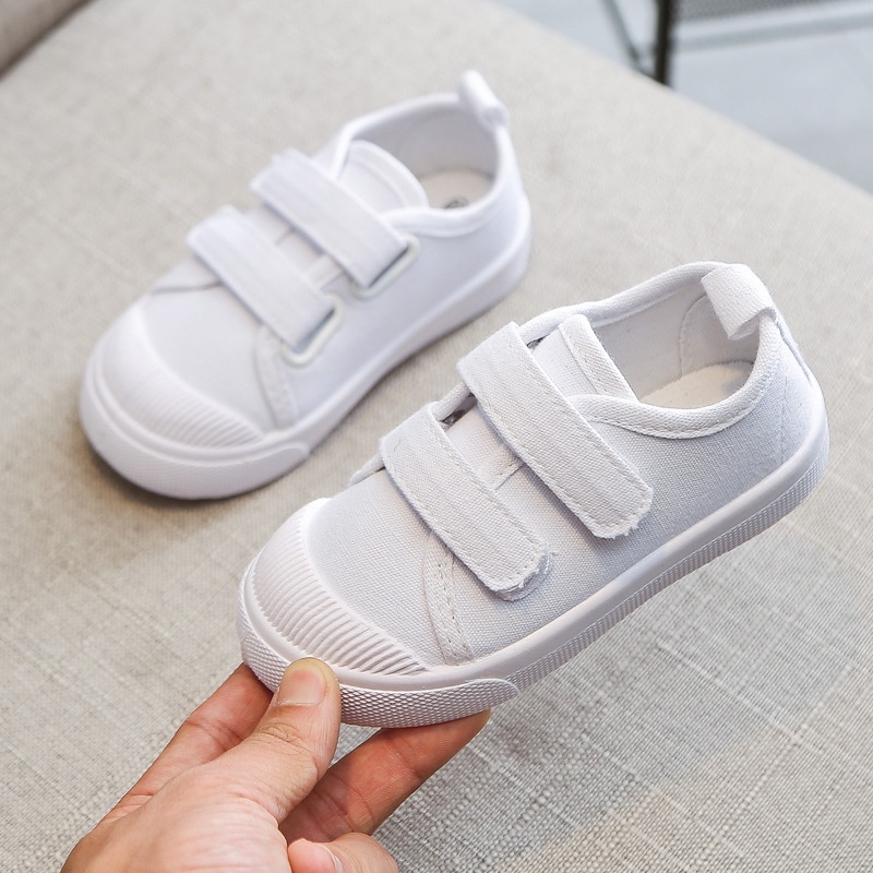 Size 21 35 Kids Lazy Shoes Fashion White Canvas Students Shoes 2 10Yrs Boy Girls Soft Rubber Flat Casual Shoe Sneakers Shopee Philippines