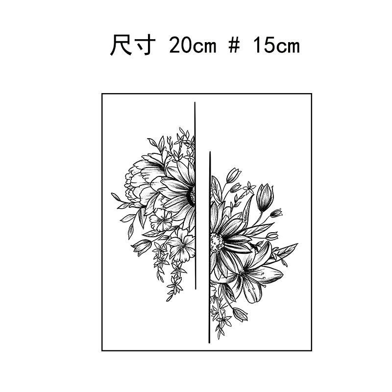 ℗♈Ring arm plain flower tattoo stickers waterproof female arm long