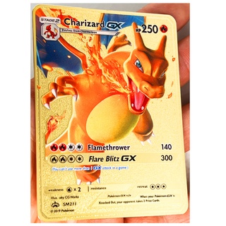 Pokemon 27 Styles New Mewtwo GX MEGA Spanish Gold Metal Card Super Game  Collection Anime Cards Toys For Children Christmas Gift