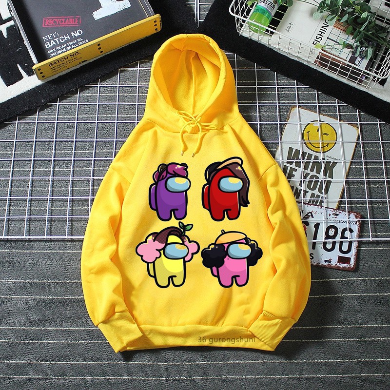 Boys yellow hoodie fun anime among us new game new character cartoon print girls hoodie winter long sleeve kids sweatshirt tops drop shipping Shopee Philippines