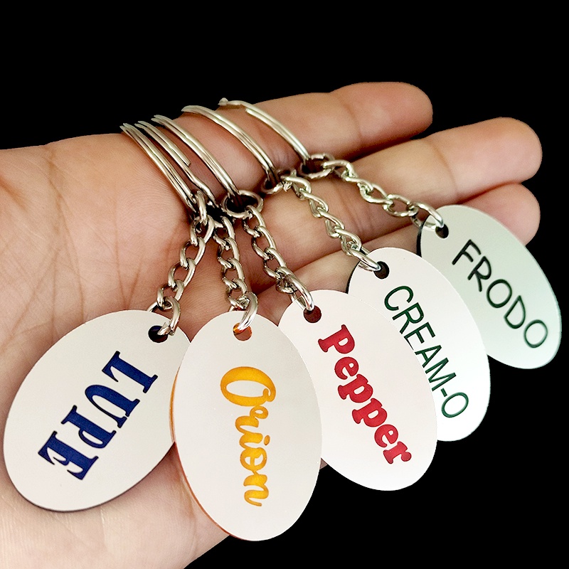 Keychain Custom Name Engrave Personalized Keyring Phone Number Car