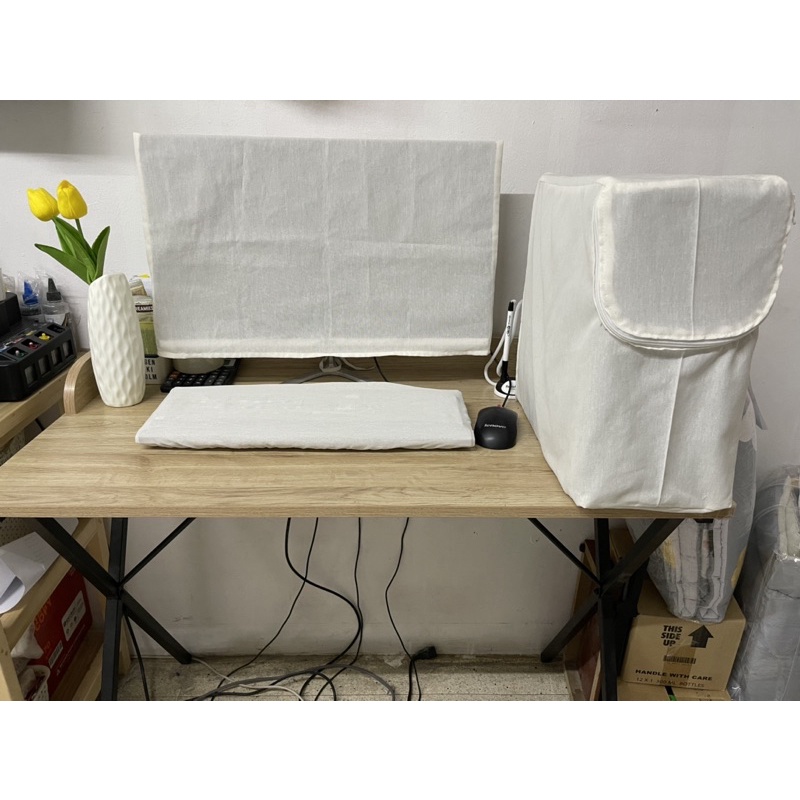 computer case made of canadian cloth cream color | Shopee Philippines