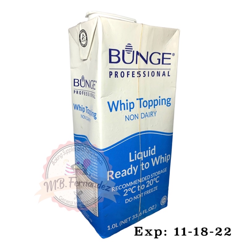 Bunge Whip Topping Non Dairy 1L / Whipping Cream Shopee Philippines