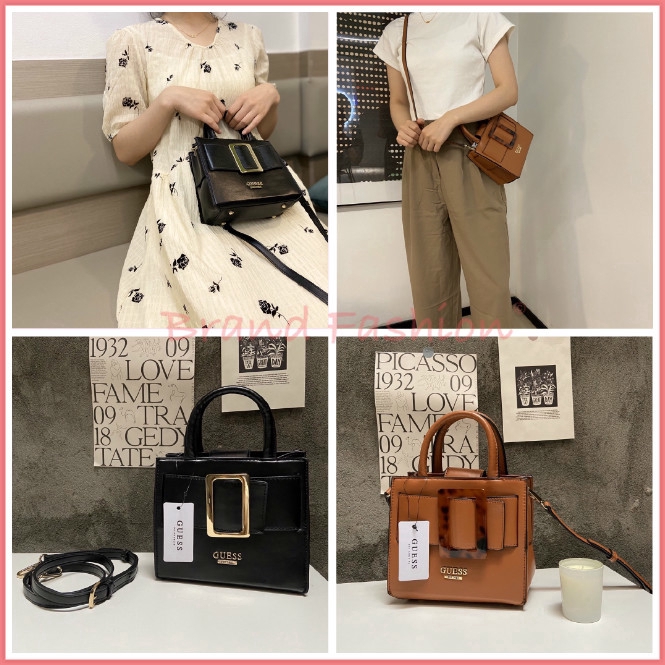 Guess Boyy Handbag Classic Square Buckle Shoulder Bag Sling Bag Shopee Philippines