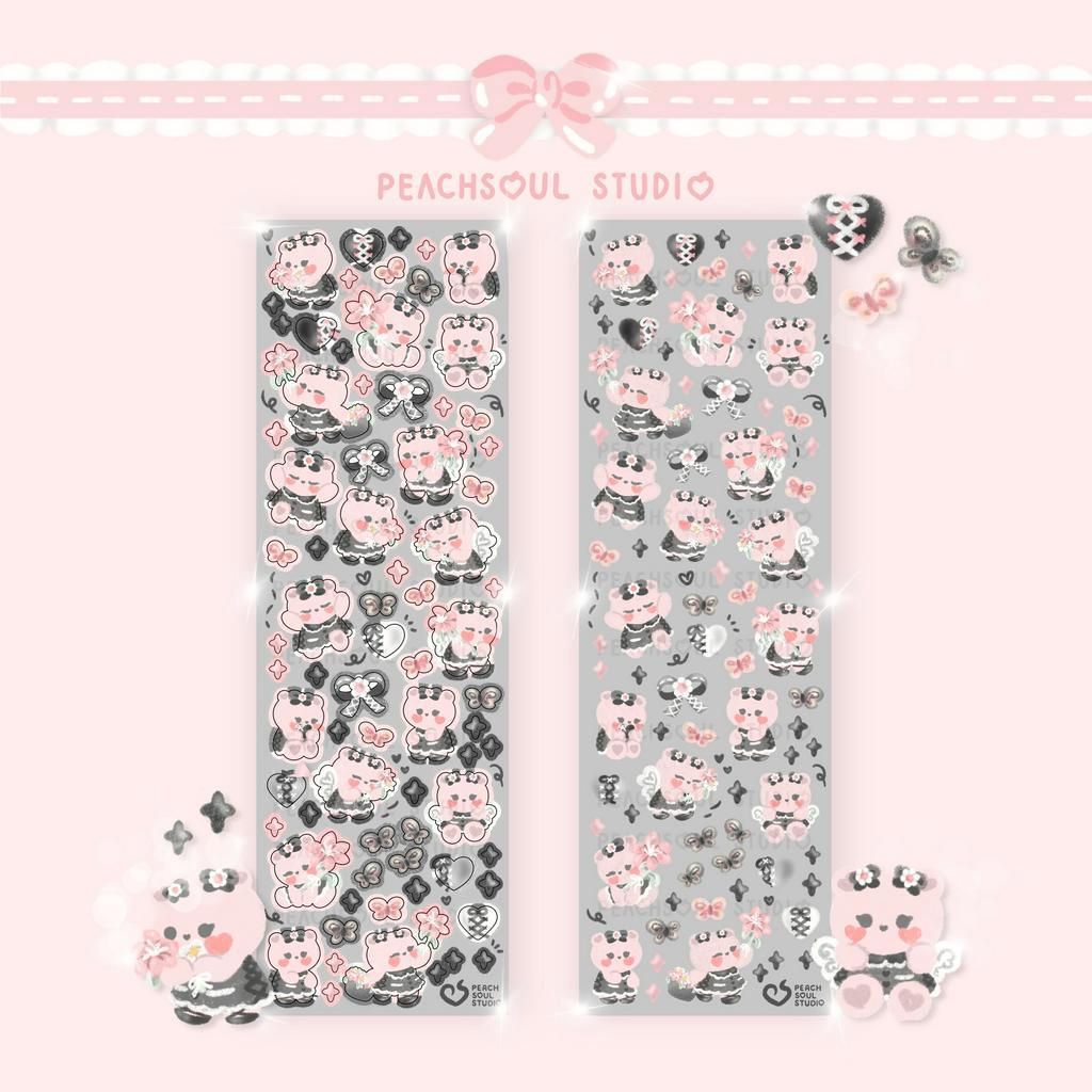 Lily Bear Lily Flower Sticker Sheet by PEACHSOUL STUDIO | character ...