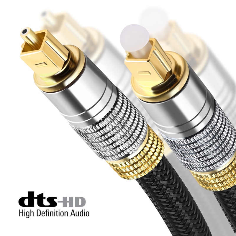 10ft Toslink Optical Audio Cable - Digital SPDIF Fiber Optic Cord With Dolby 7.1