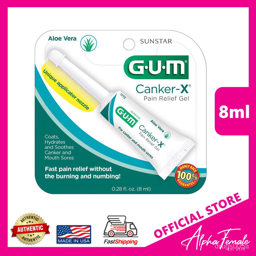 GUM CankerX Pain Relief Gel for Mouth Canker Sore or Singaw QeUM