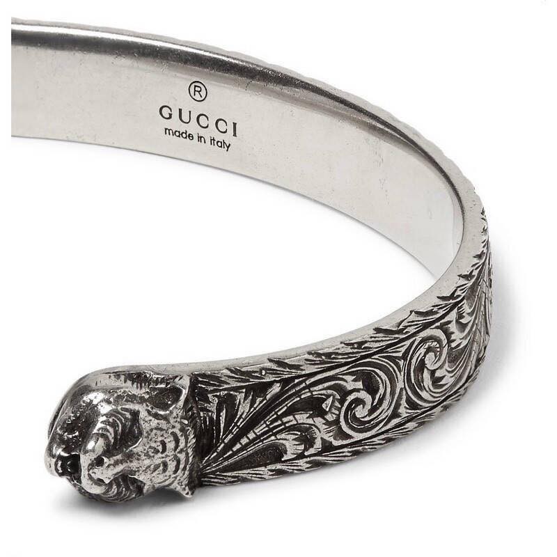 Gucci bracelet in hot sale silver with feline head