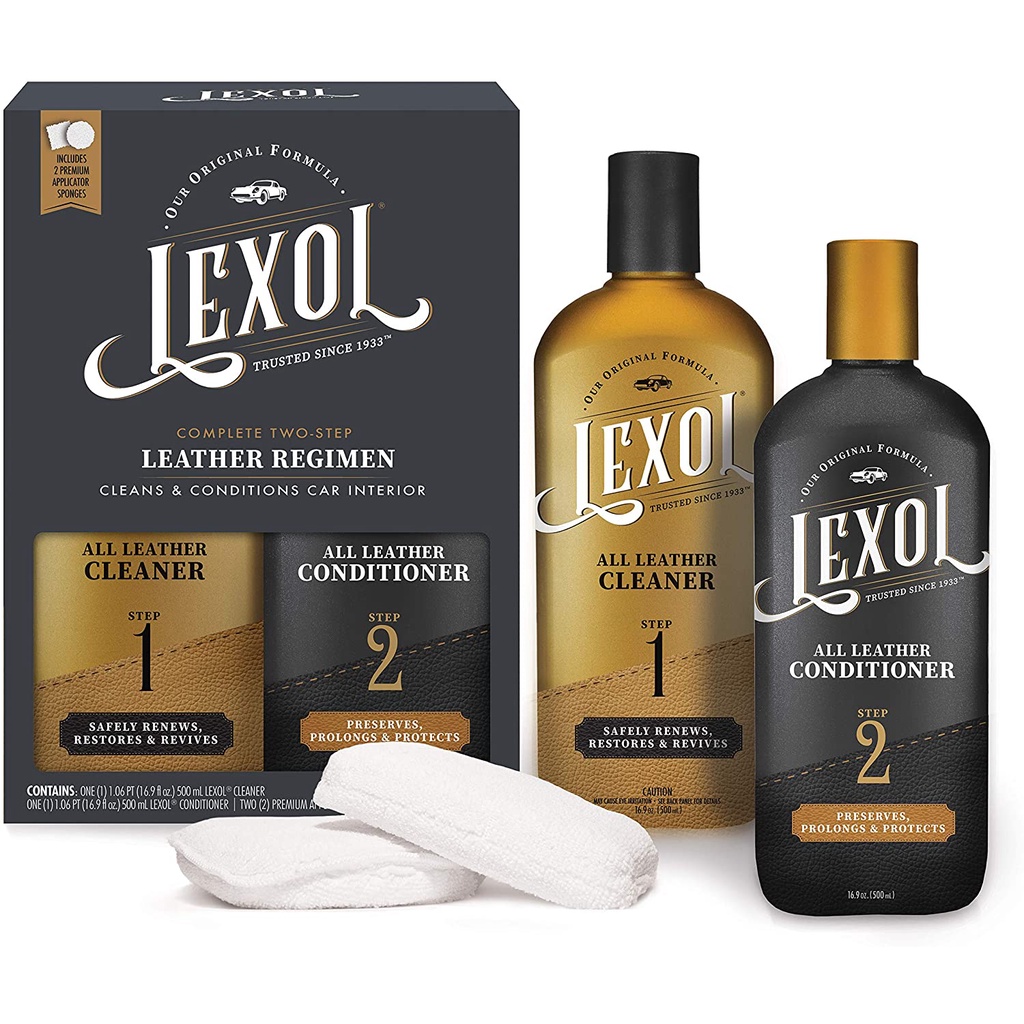 Lexol Complete Two-Step Leather Regimen Care Kit Conditioner & Cleaner ...