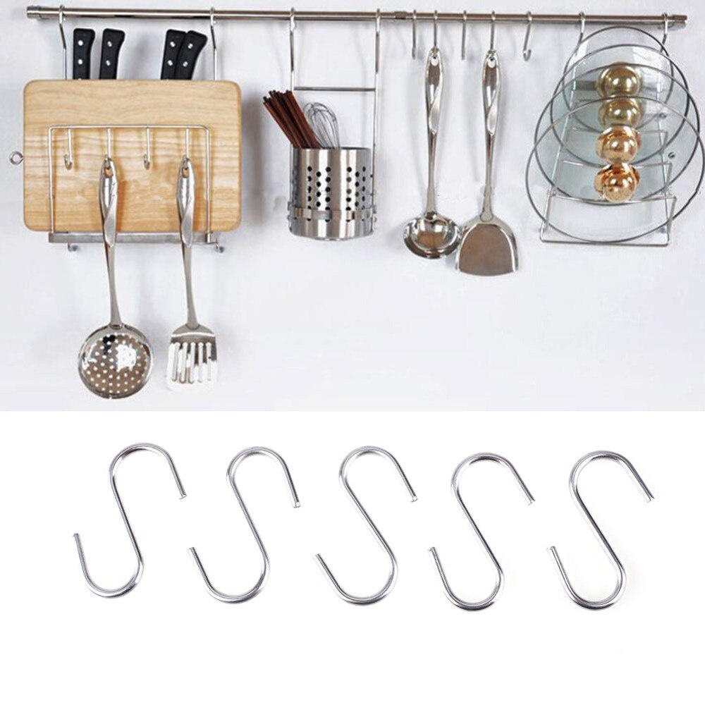 Stainless Steel Double S Hooks Set Round S Shaped Hooks Pro Chef   4db9cf312b339cea66f0bd99b84c2dc3