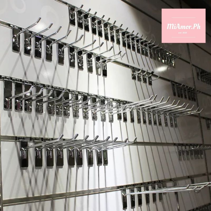 (10pcs) Slat Wall Hooks Thick Metal Hooks Panel Wood Hanging Wire Hook