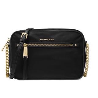 Michael Kors Polly Black Large Nylon Crossbody Bag Shopee