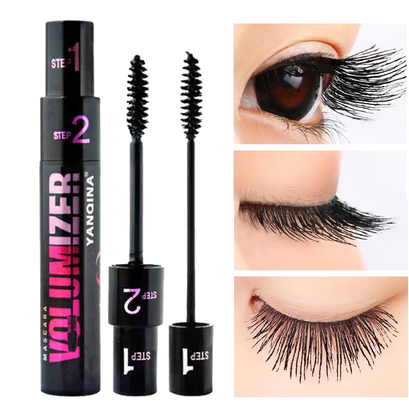 Two Brushhead Dual-effect Mascara, Maskara, Naturally Long, Fine ...