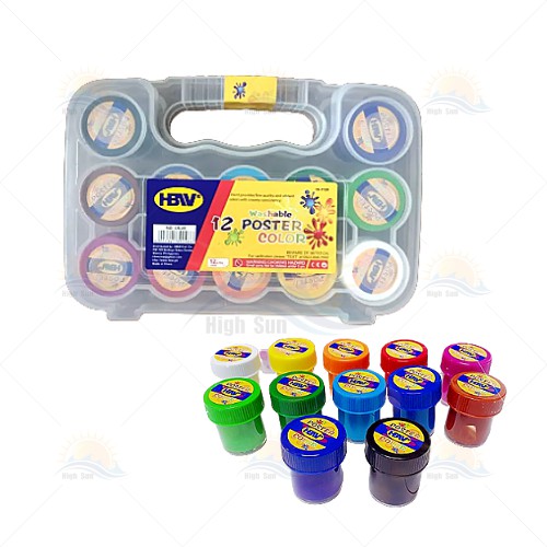HBW Water Poster 12 Color Art Materials Coloring Poster Pain Set 