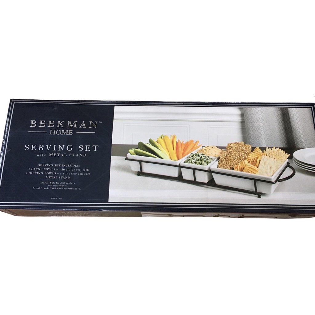 Beekman Home Serving Set with Metal Stand Shopee Philippines