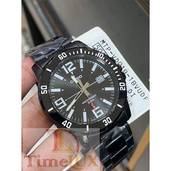 CASIO MENS BLACK METAL MTP VD01B 1BV Shopee Philippines