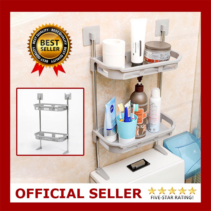 Bathroom Storage Rack Shelf Organizer Toilet Space Saving | Shopee ...