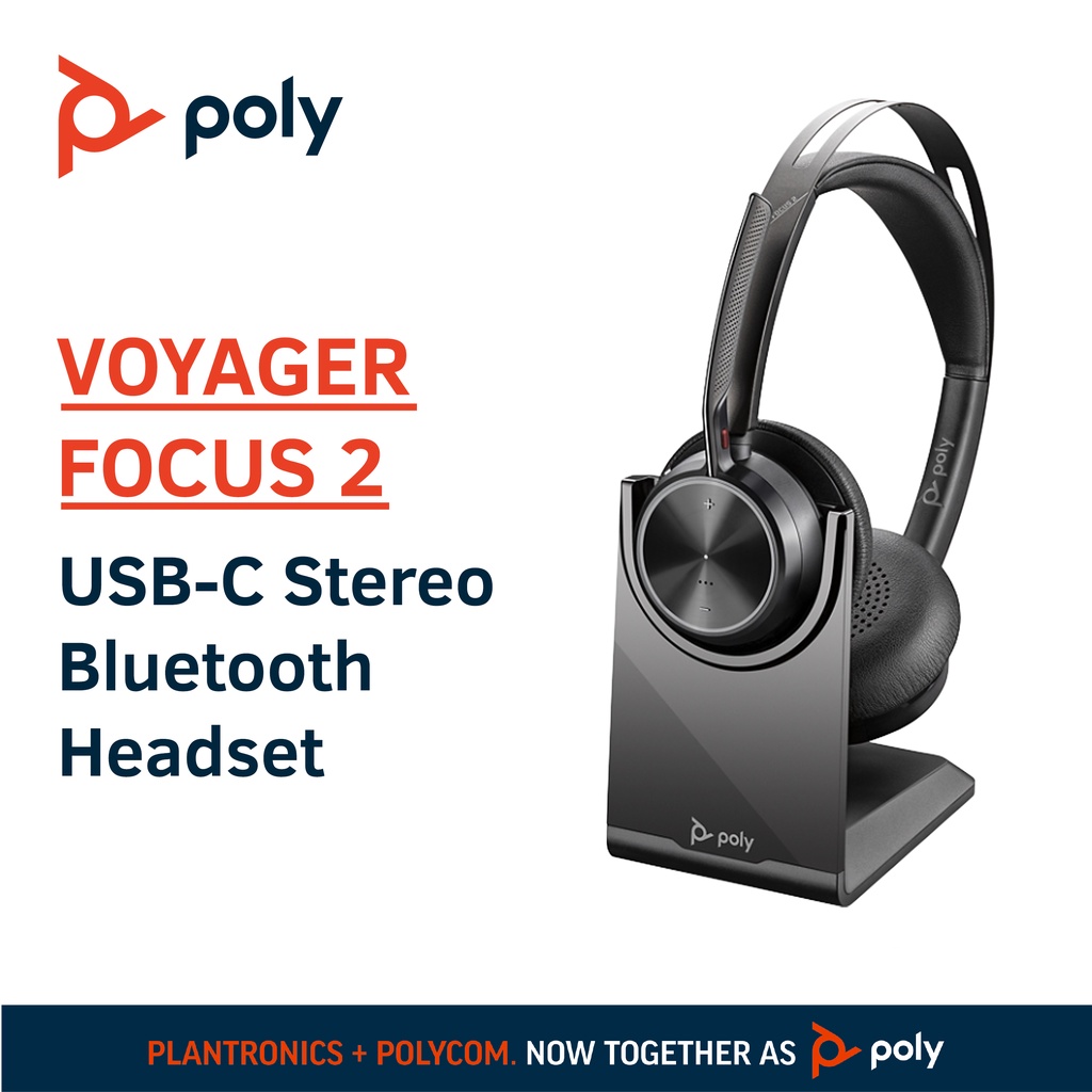 Plantronics Poly Voyager Focus 2 UC USB-C, Microsoft, Stereo Bluetooth ...