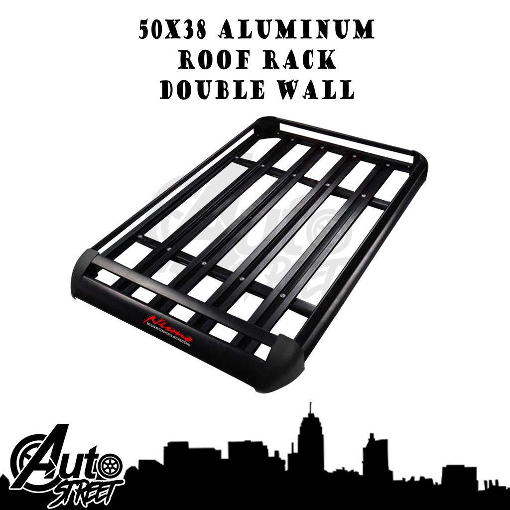 Aluminum Roof Rack Double Wall Basket Type 50x38 (BLACK)Bundle GUTTER ...