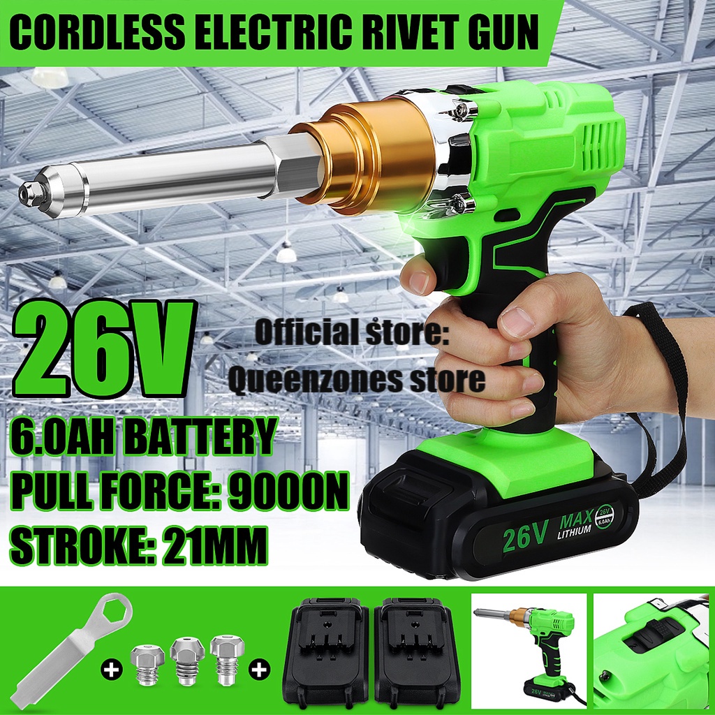 26V Electric Rivet Guns Electric Cordless Blind Rivet Guns 21 mm Insert ...