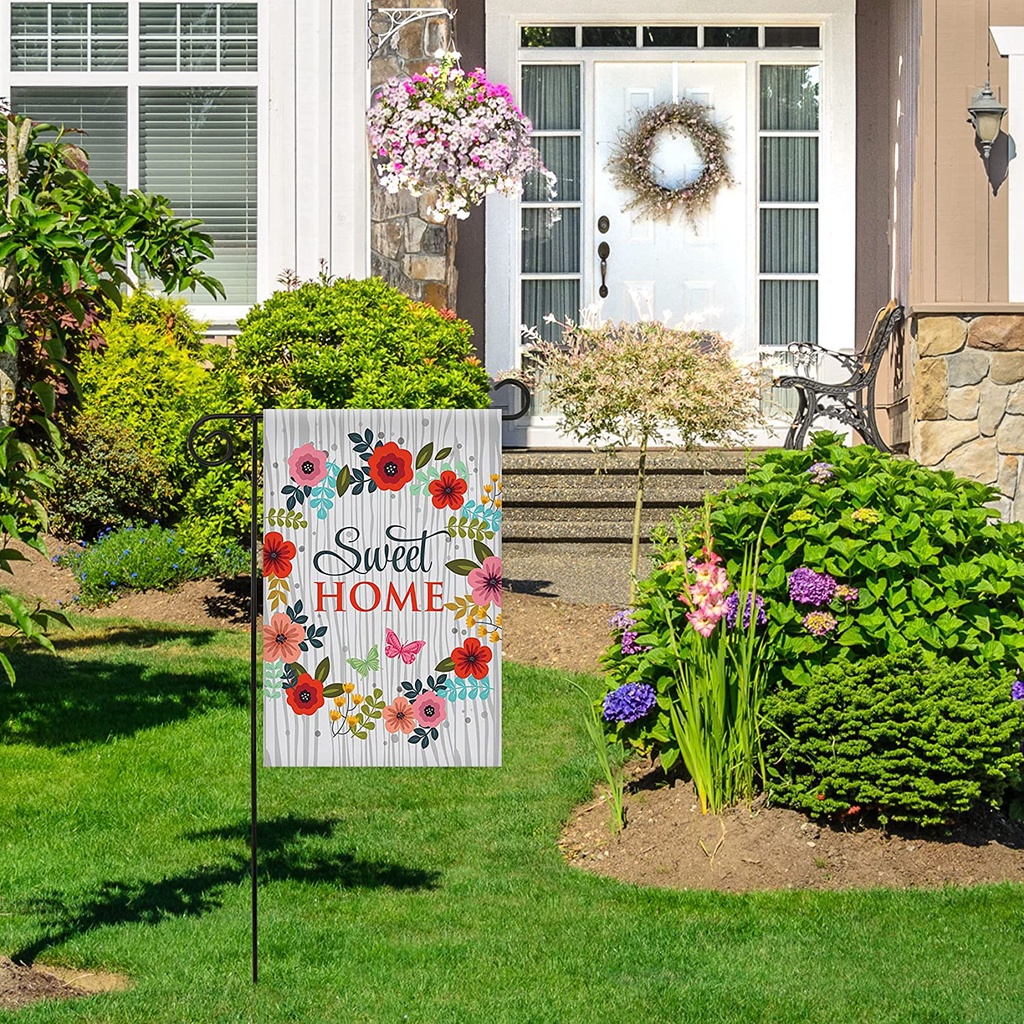 Home Sweet Home Garden Flag Vertical Double Sided Spring Summer Yard ...