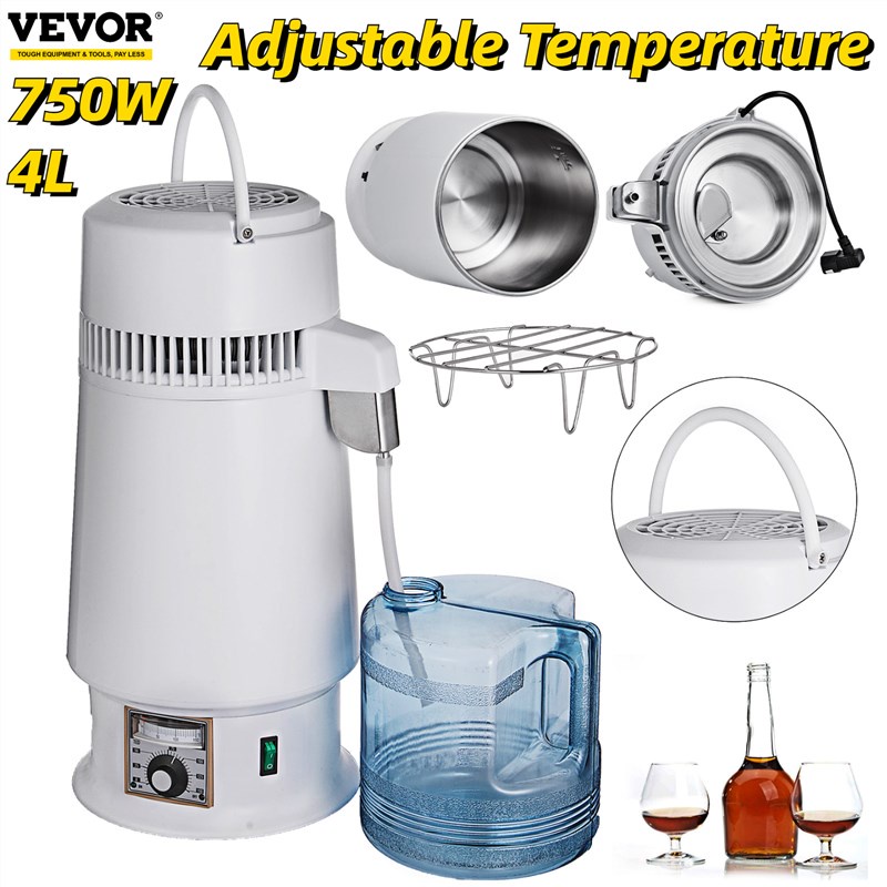 VEVOR 4L Pure Water Filter Stainless Steel Home Adjustable Temp Water