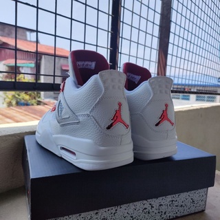 jordan 4 white metallic red