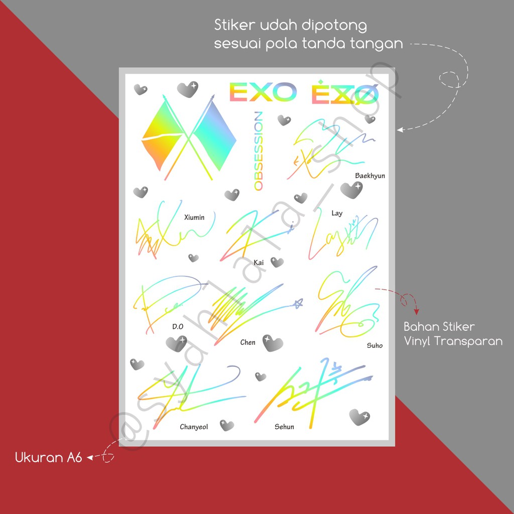 Exo TTD KPOP EXO Signature Sticker | Shopee Philippines