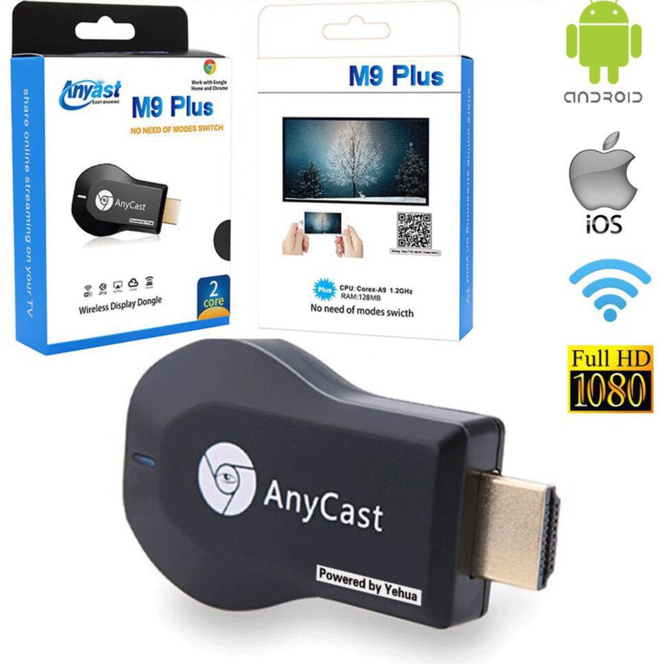 100% Original AnyCast HD 1080P M9 Plus WIFI HDMI Dongle Receiver | Shopee  Philippines