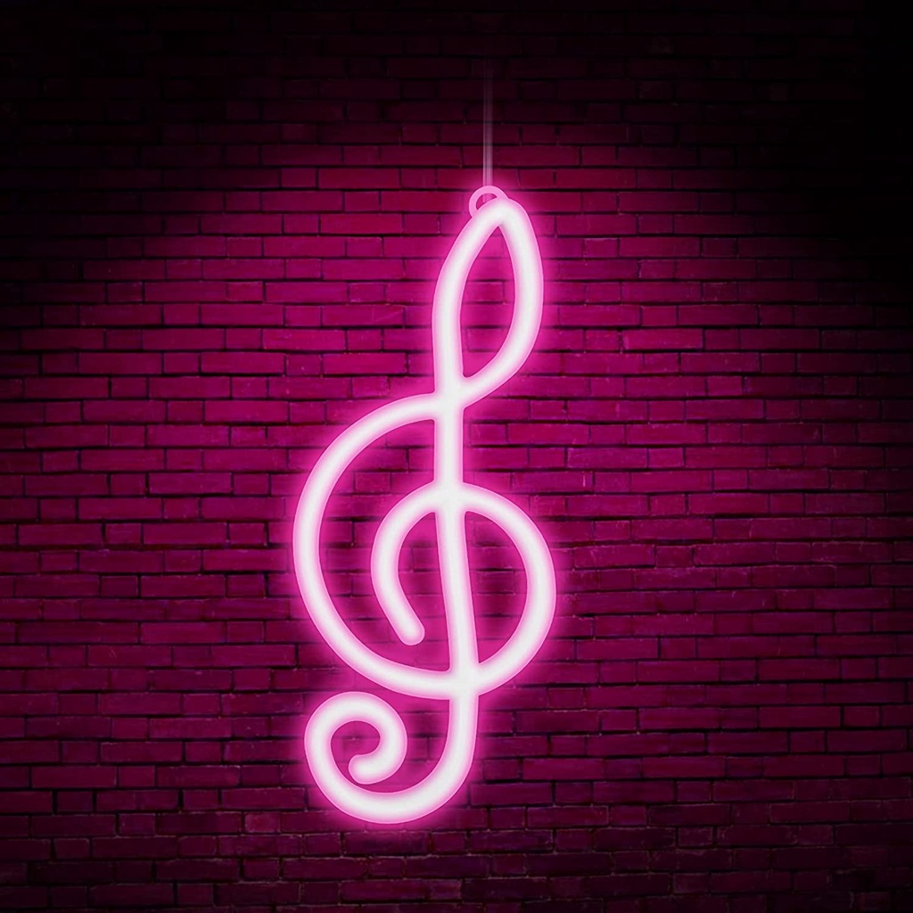 Note Neon Light Logo, Battery or USB Powered LED Neon Light Pink Neon ...