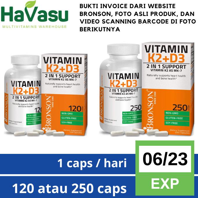 Bronson Vitamin D3 5000 IU K2 90 Mcg for Heart Bones Immunity 120 Caps ...
